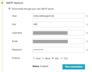 JM Support Návod pre nastavenie CaptainForm a SMTP